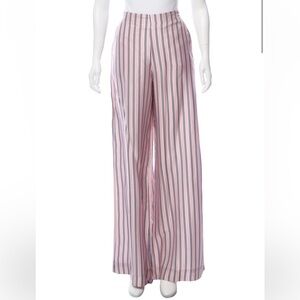Striped Pink and Black Wide-Leg Pants